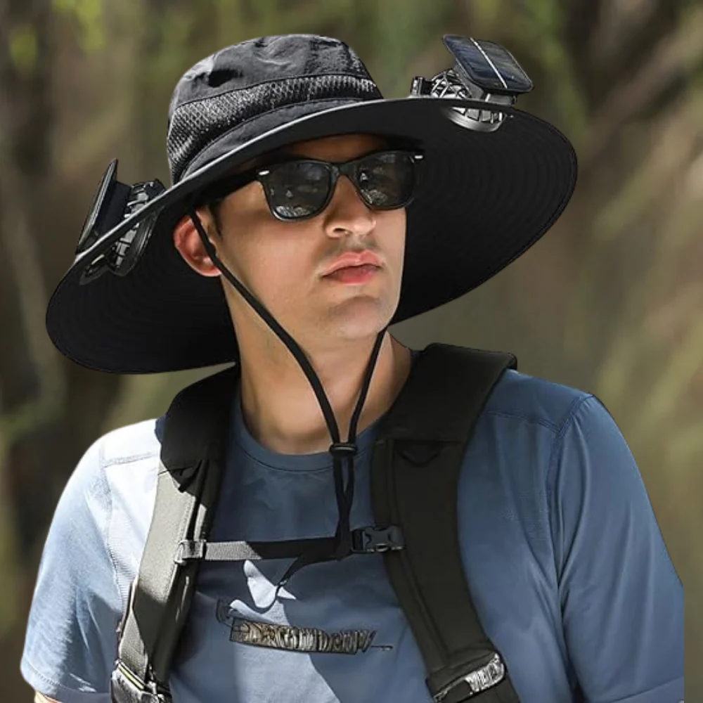 Solar Powered Dual Fan Hat