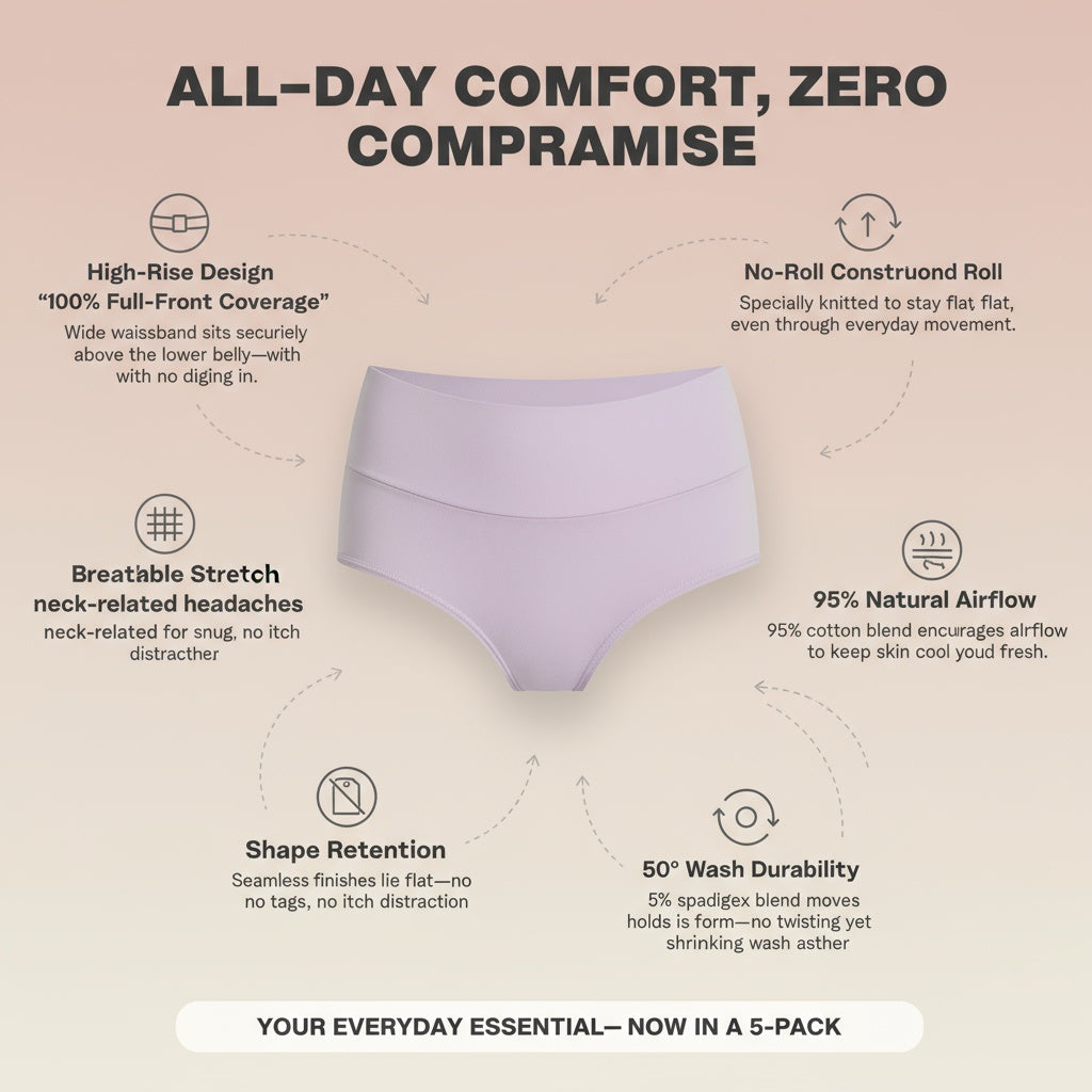 5-Pack High Waisted Comfort Cotton Underwear
