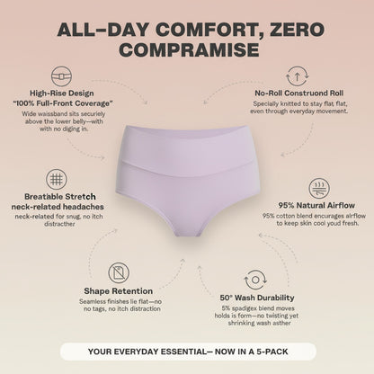 5-Pack High Waisted Comfort Cotton Underwear